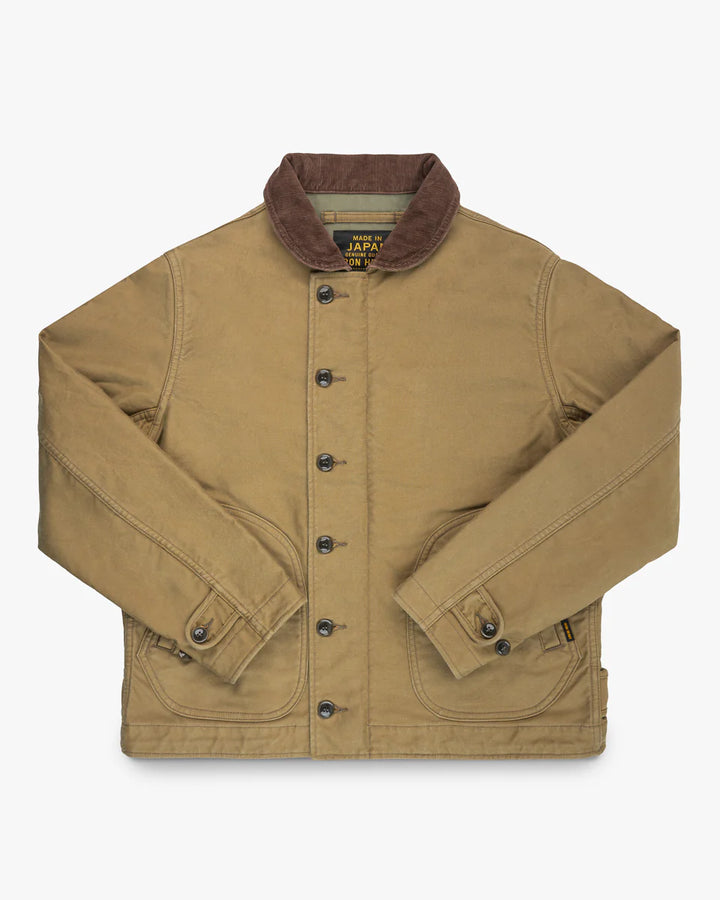 Iron Heart 12oz Whipcord Lightweight N1 Deck Jacket - Khaki