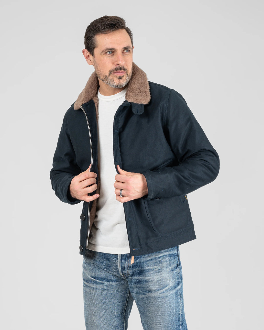 Iron Heart Whipcord N1 Deck Jacket - Navy
