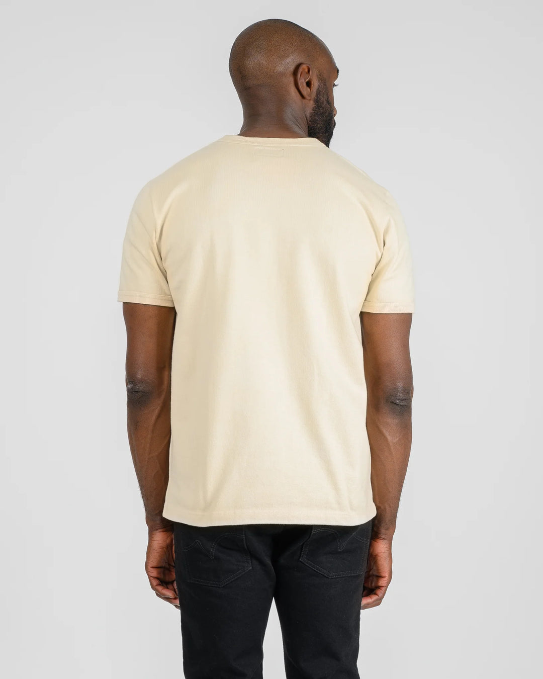 Iron Heart 11oz Cotton Knit Crew Neck T-Shirt - Cream