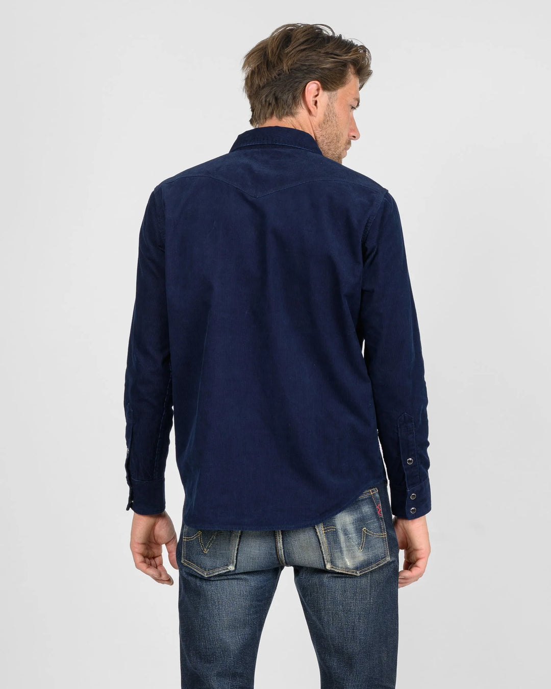 Iron Heart 7.5oz Selvedge Corduroy Western Shirt - Indigo
