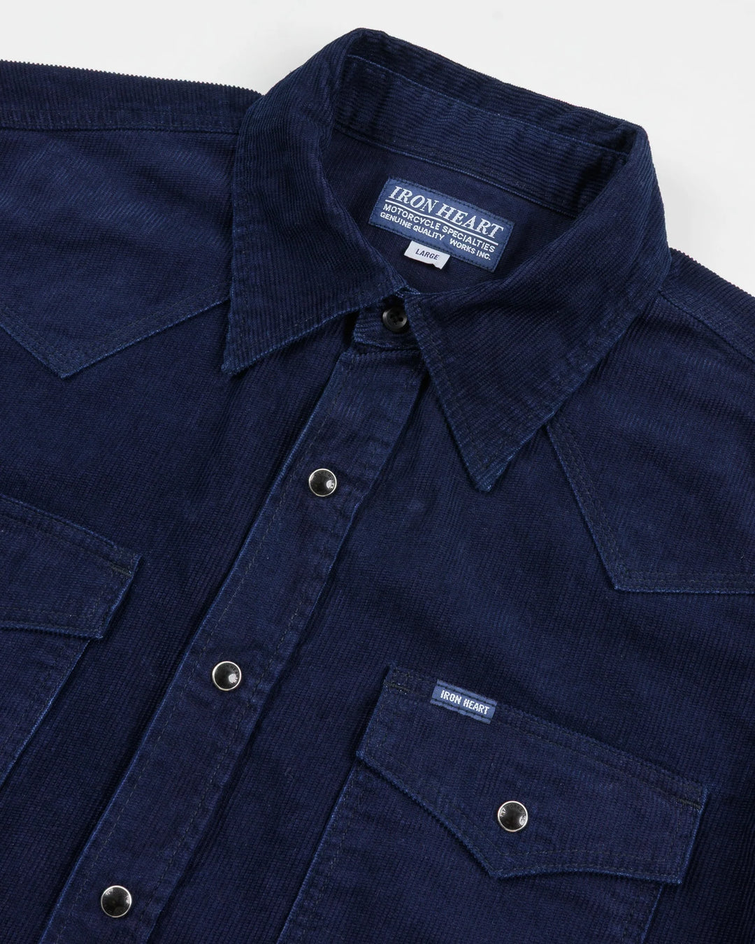 Iron Heart 7.5oz Selvedge Corduroy Western Shirt - Indigo