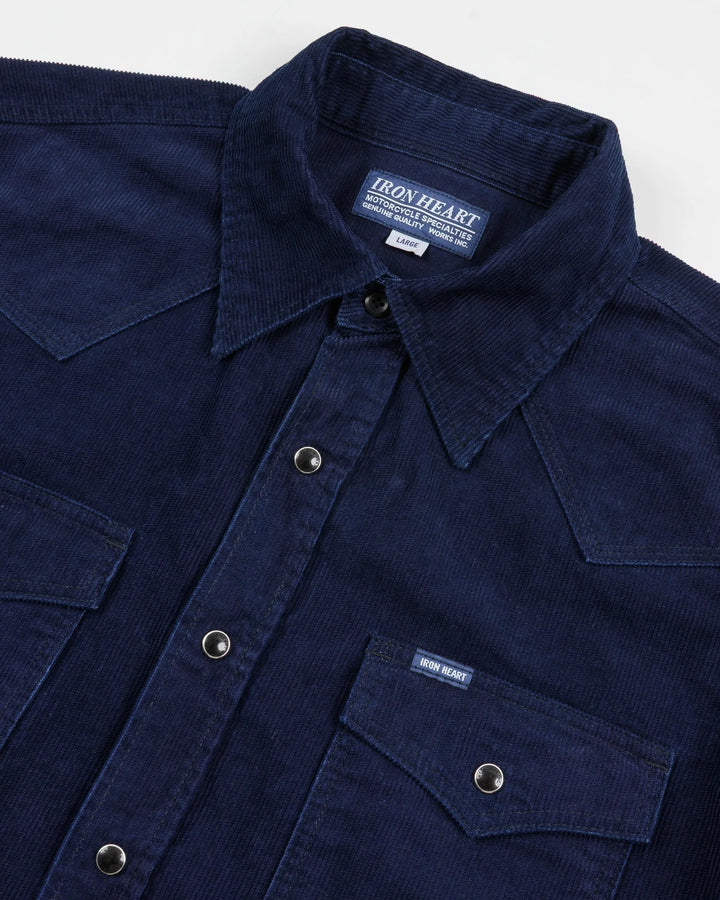 Iron Heart 7.5oz Selvedge Corduroy Western Shirt - Indigo