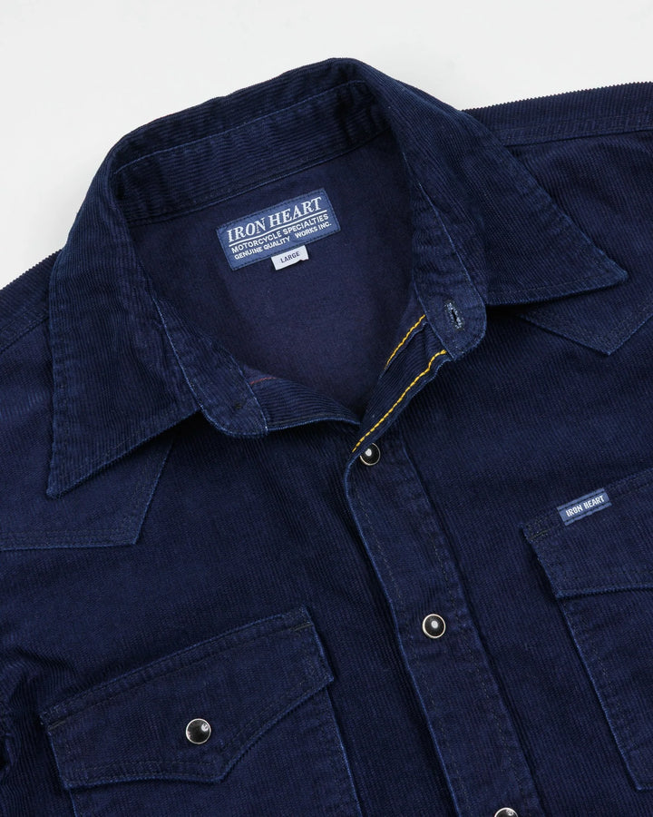 Iron Heart 7.5oz Selvedge Corduroy Western Shirt - Indigo