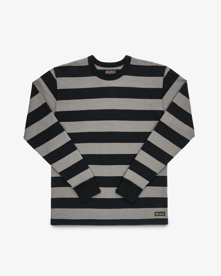 Iron Heart 11oz Cotton Knit Long-Sleeved Sweater - Grey/Black
