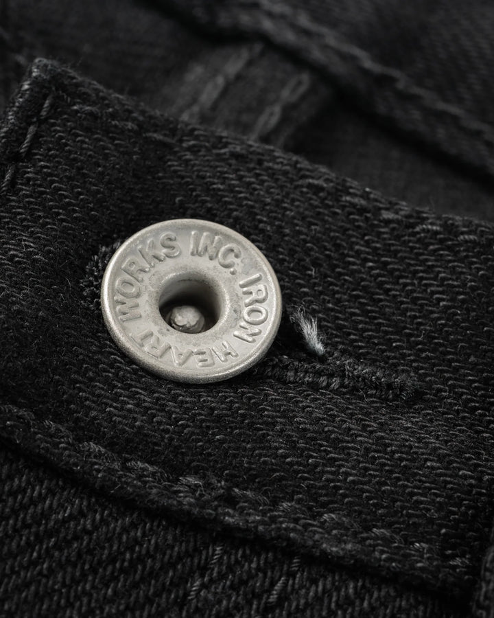 Iron Heart 634S 21oz Selvedge Denim Straight Cut Jeans - Superblack (Fades To Grey)