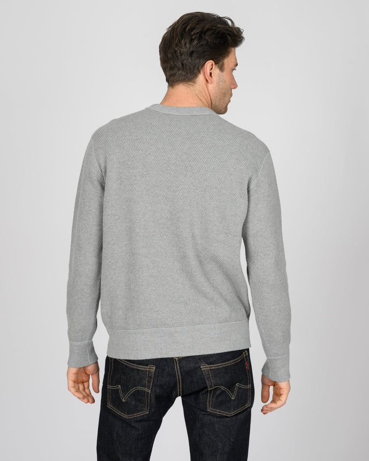 Iron Heart Heavyweight Thermal Crew Neck Sweater - Grey