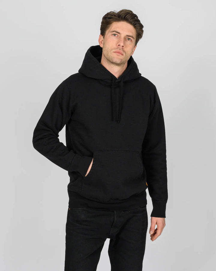Iron Heart Printed 14oz Ultra Heavyweight Loopwheel Cotton Hoodie - Black