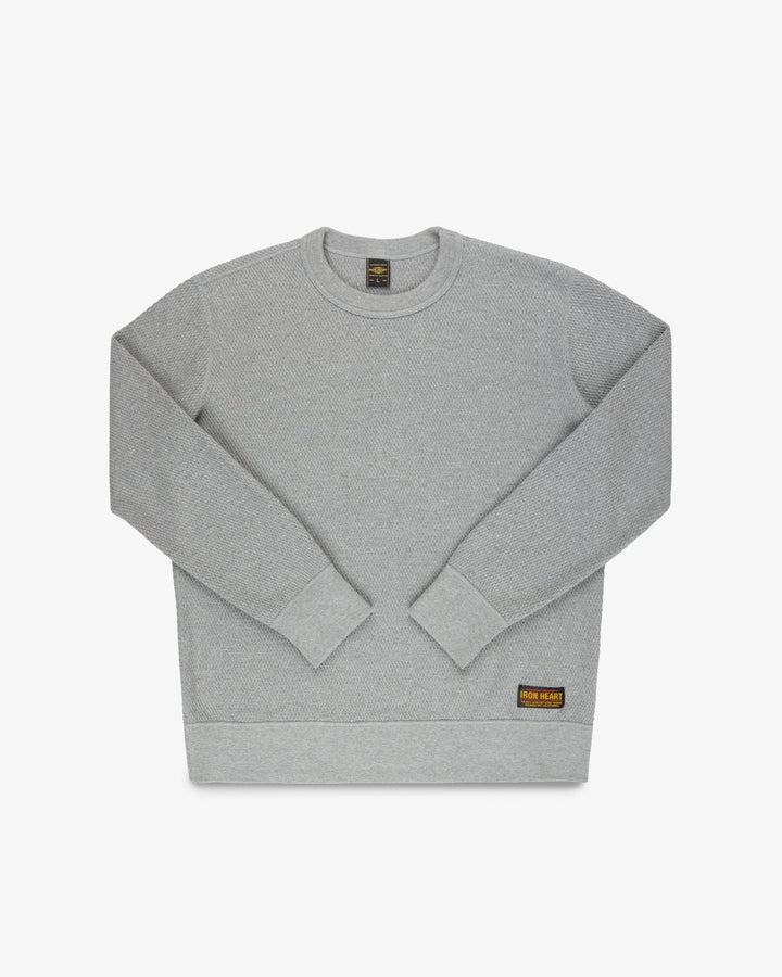 Iron Heart Heavyweight Thermal Crew Neck Sweater - Grey