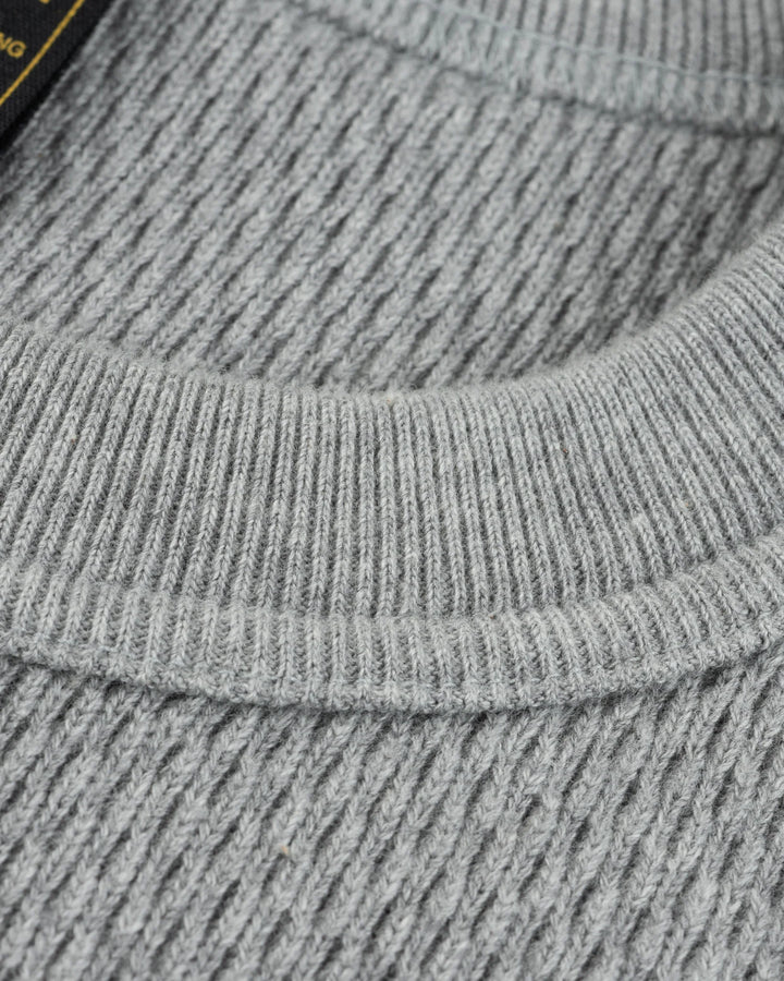Iron Heart Heavyweight Thermal Crew Neck Sweater - Grey