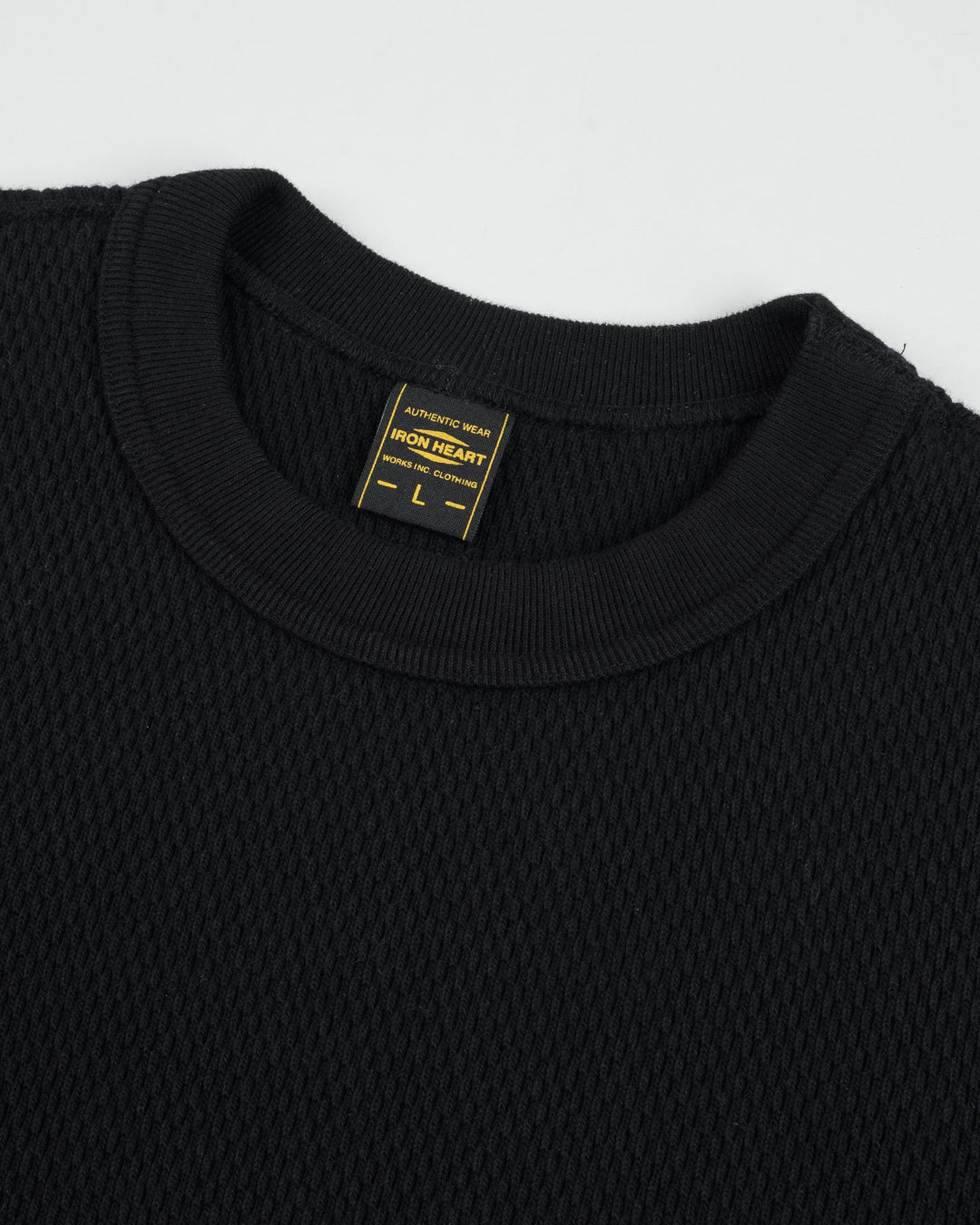 Iron Heart Heavyweight Thermal Crew Neck Sweater - Black