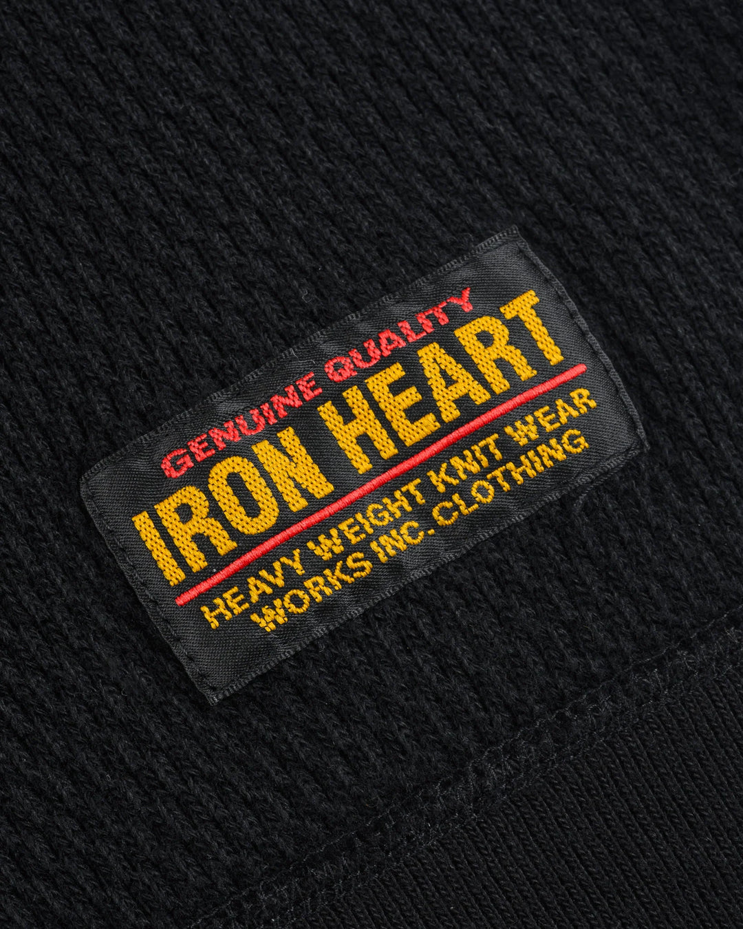 Iron Heart Heavyweight Thermal Crew Neck Sweater - Black