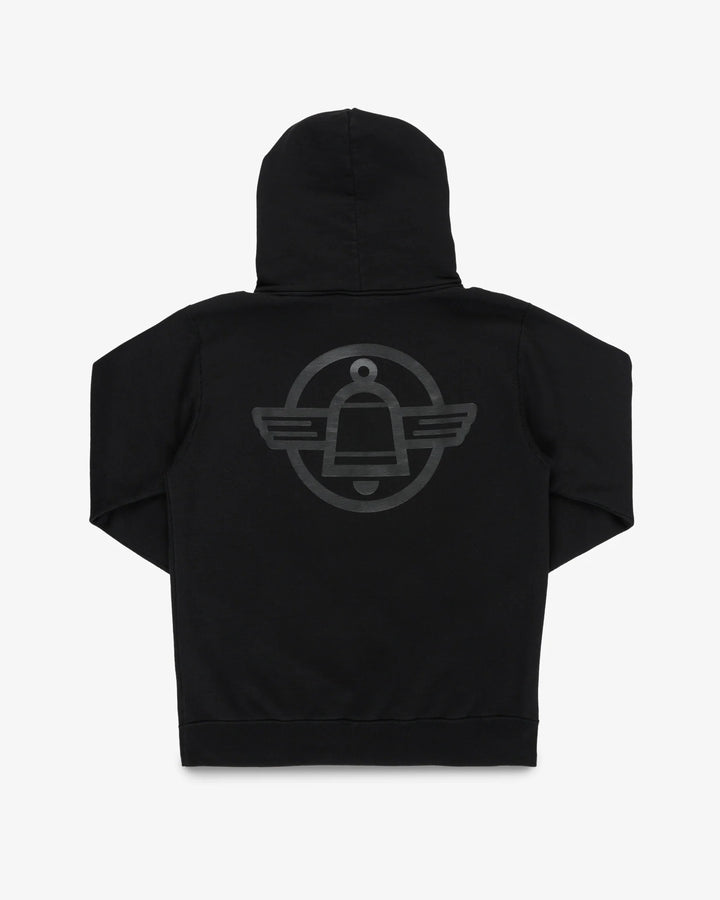 Iron Heart Printed 14oz Ultra Heavyweight Loopwheel Cotton Hoodie - Black