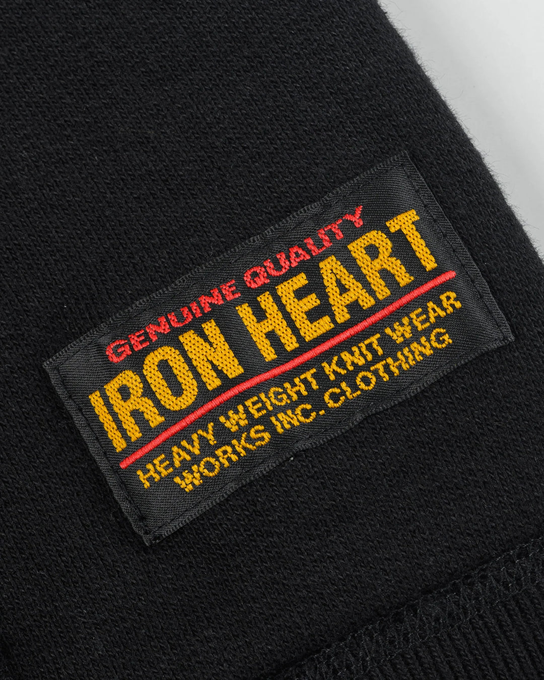 Iron Heart Printed 14oz Ultra Heavyweight Loopwheel Cotton Hoodie - Black