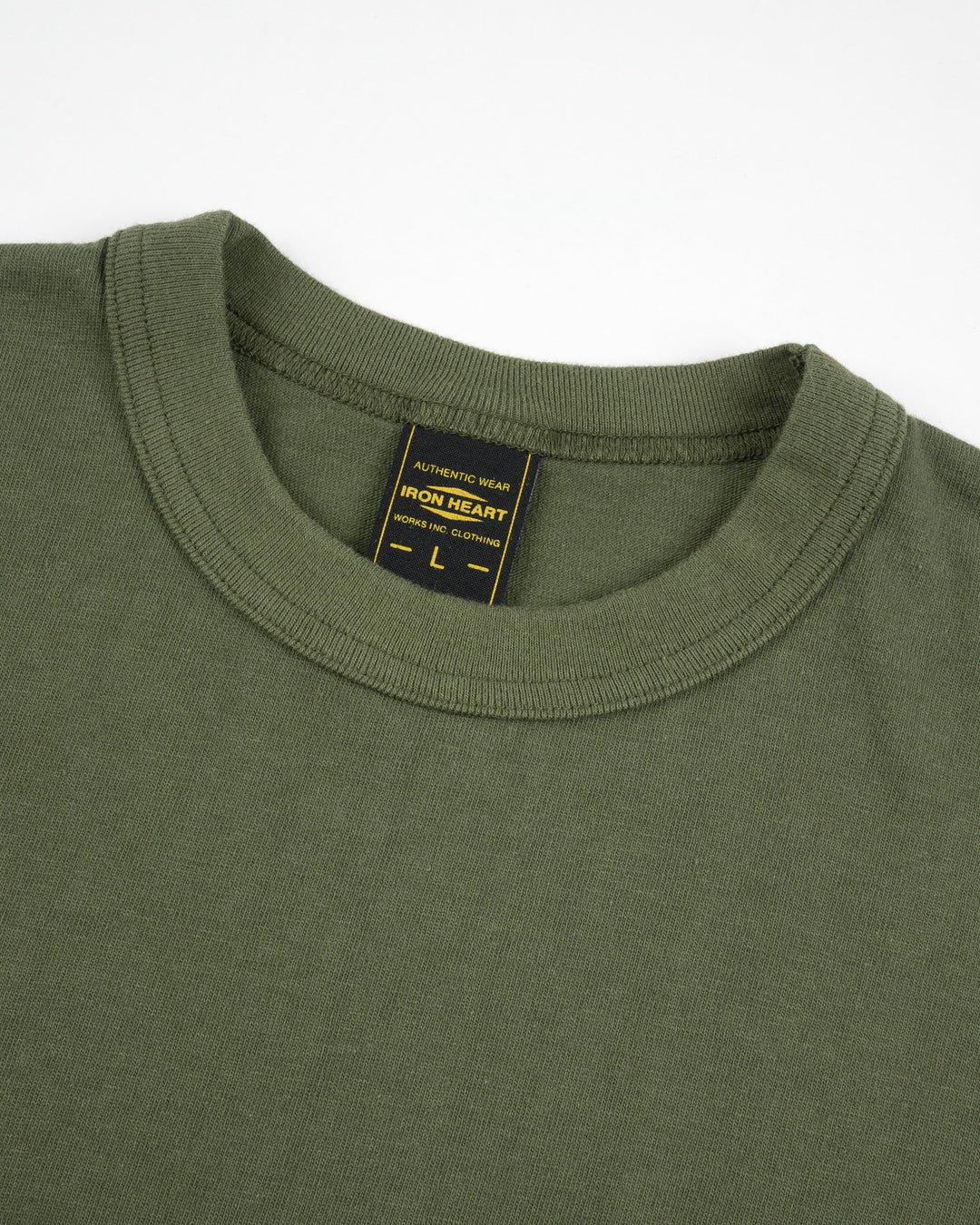 Iron Heart 6.5oz Loopwheel Crew Neck T-Shirt - Olive