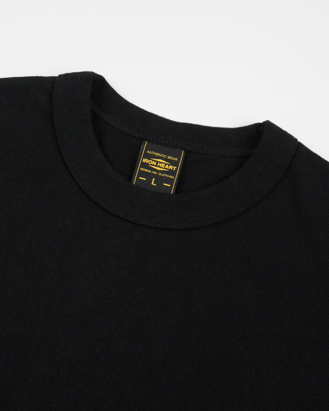 Iron Heart 6.5oz Loopwheel Crew Neck T-Shirt - Black