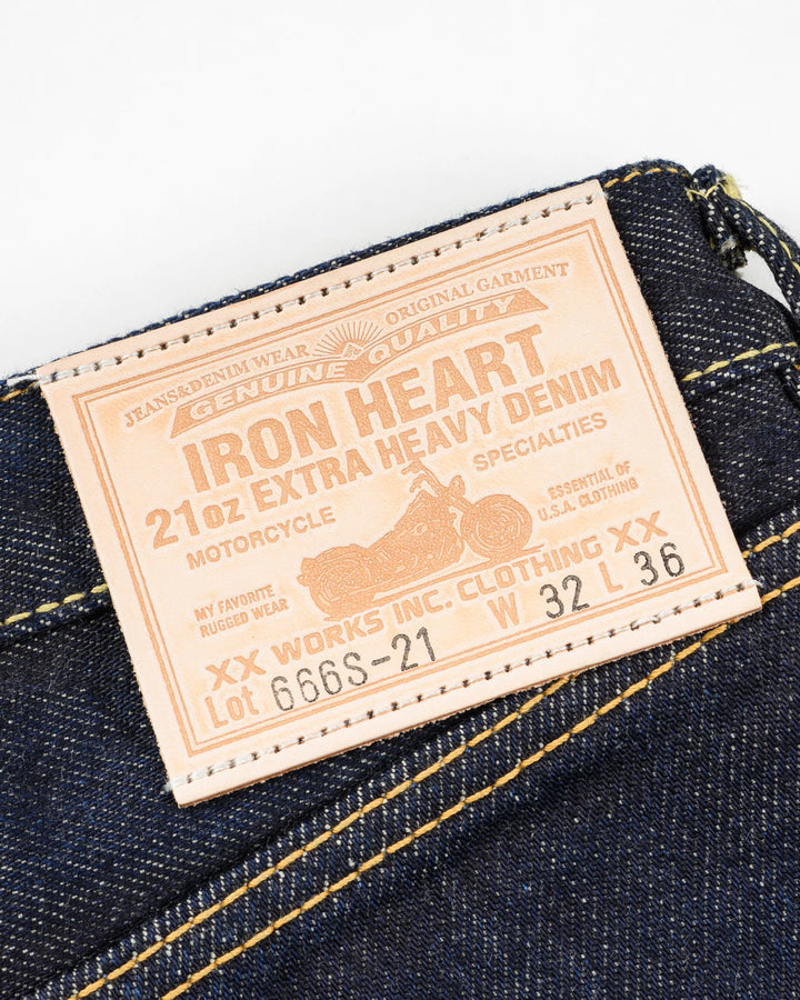 Iron Heart 21oz Selvedge Denim Slim Straight Cut 666 Jeans - Indigo