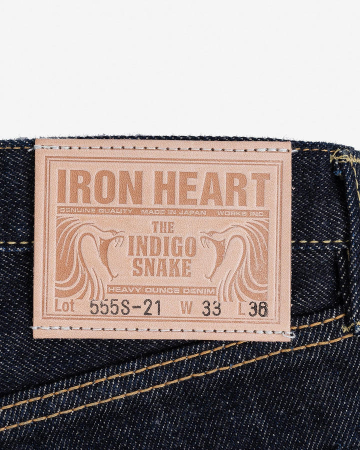Iron Heart 555 21oz Selvedge Denim Slim Cut Jeans - Indigo