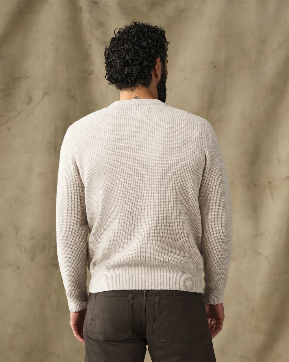 Filson Waffle Knit Merino Wool Sweater - Heather Natural