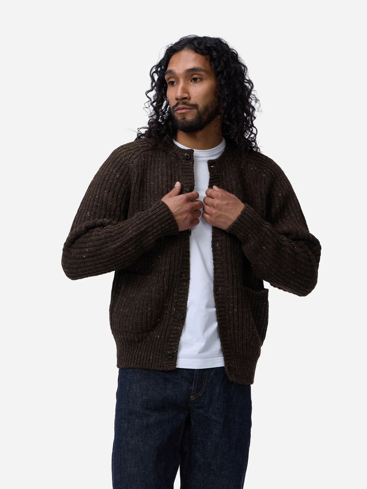 3sixteen Fisherman Cardigan - Umber Tweed