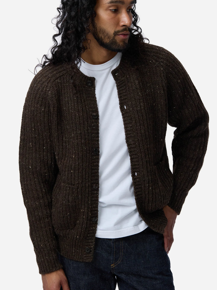 3sixteen Fisherman Cardigan - Umber Tweed