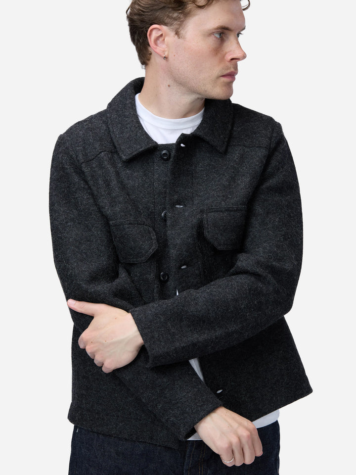 3sixteen Officer Shirt - Charcoal Felted Wool