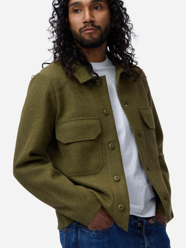 3sixteen Officer Shirt - Olive Felted Wool
