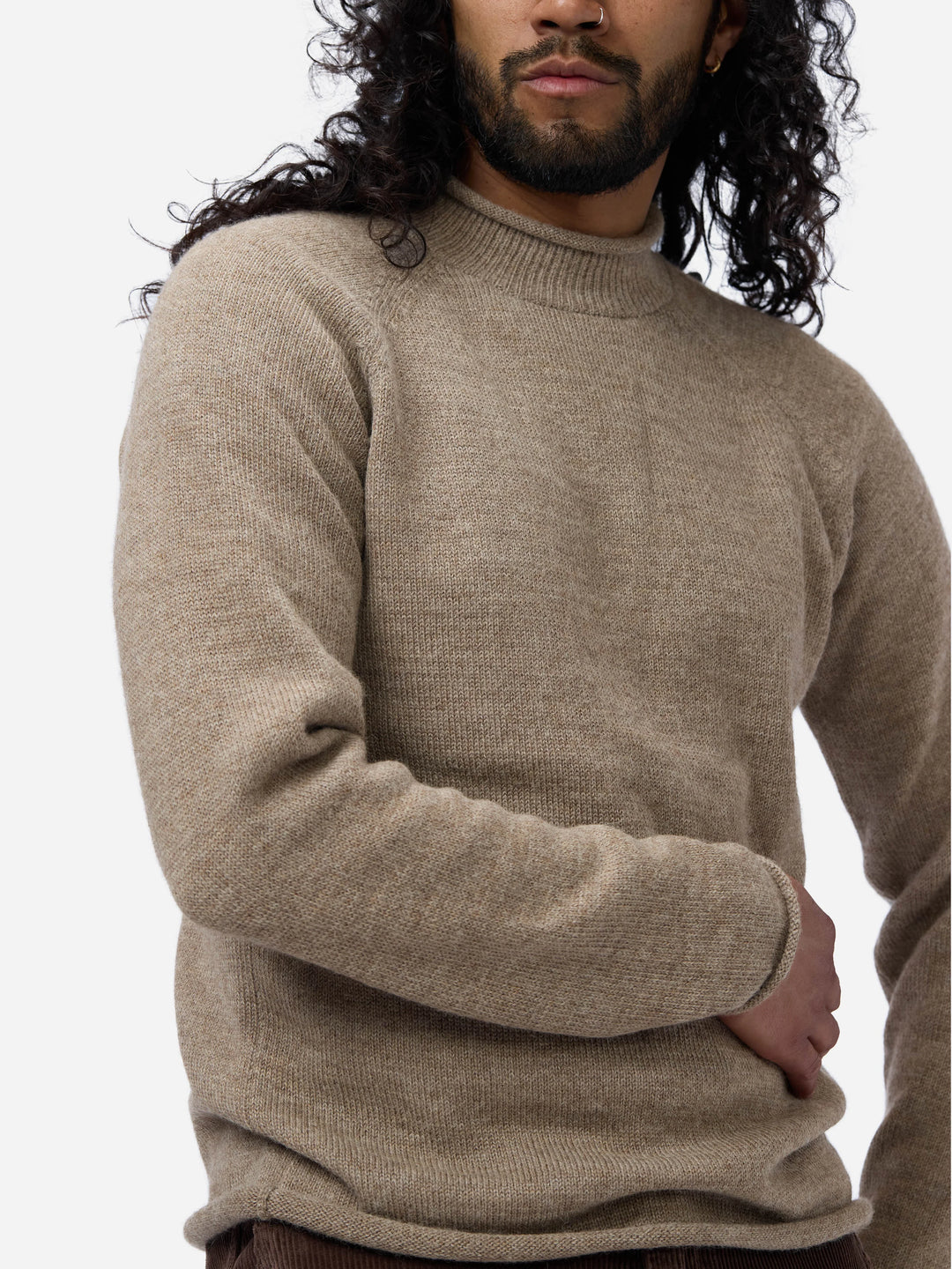3sixteen Roll Neck Sweater - Sandstone Baby Alpaca