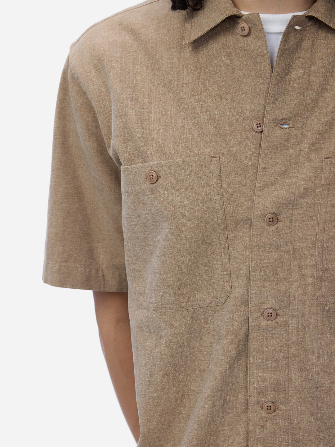 3sixteen Short Sleeve Workshirt - Brown Pigment Dye