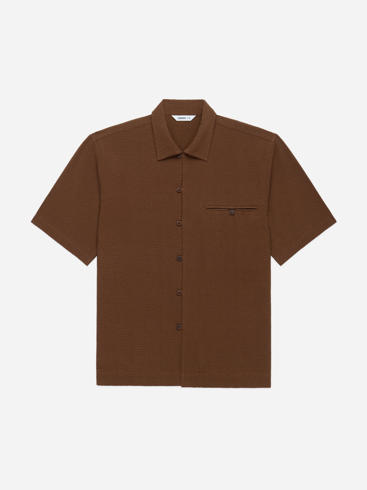 3sixteen Short Sleeve Loop Shirt - Cinnamon Seersucker