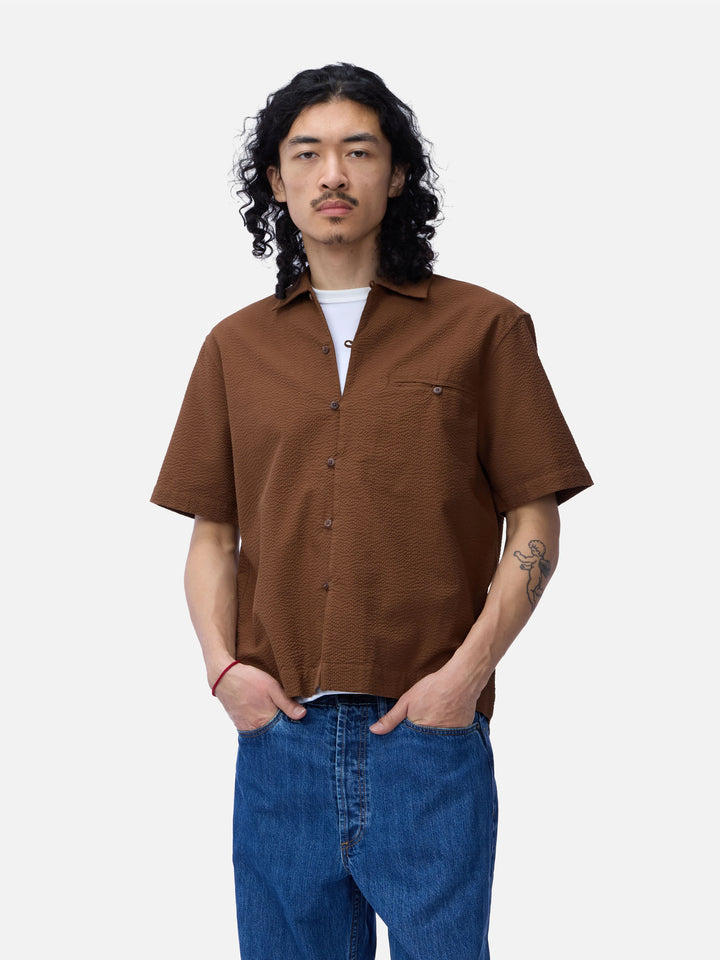 3sixteen Short Sleeve Loop Shirt - Cinnamon Seersucker