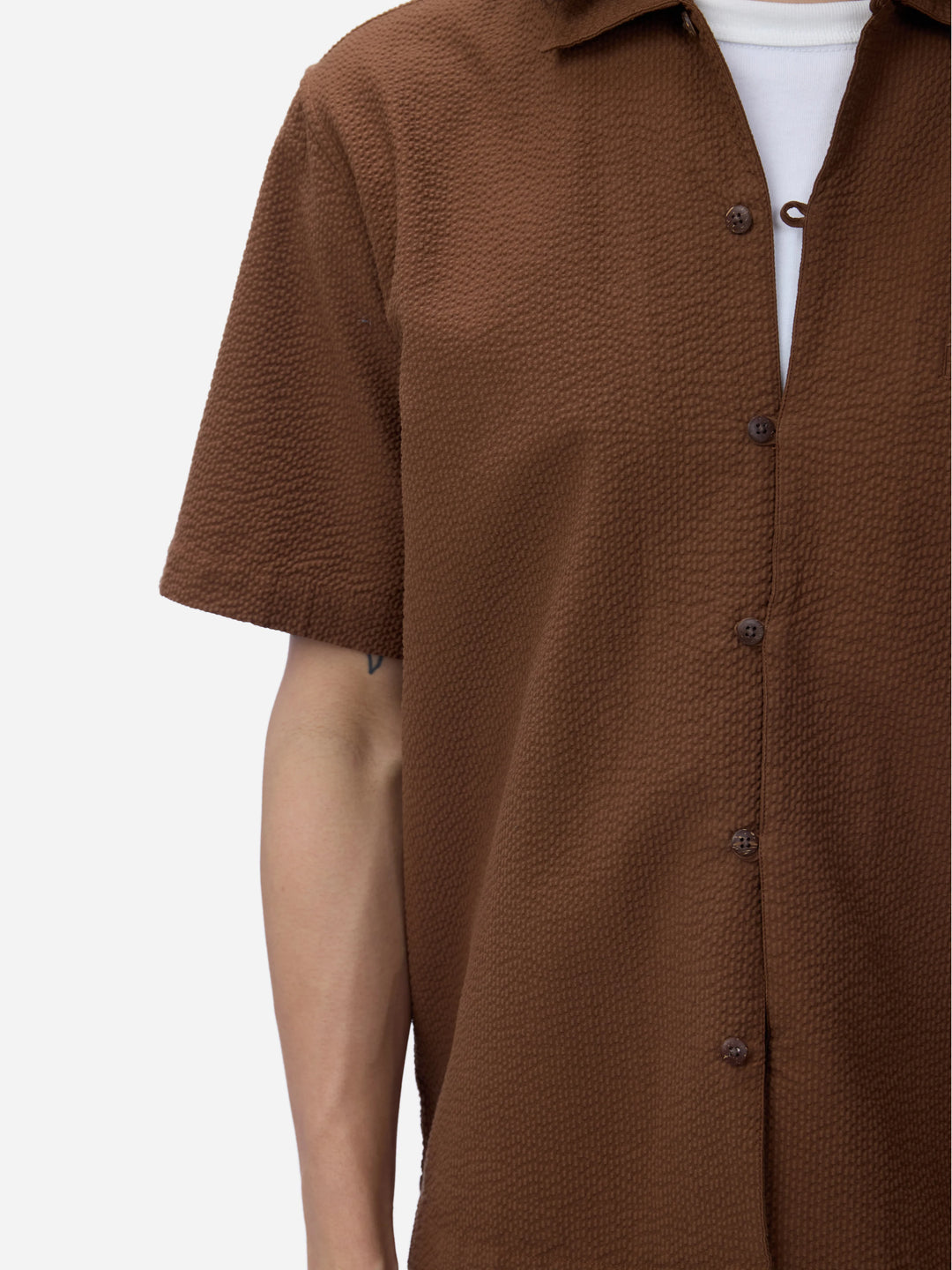 3sixteen Short Sleeve Loop Shirt - Cinnamon Seersucker