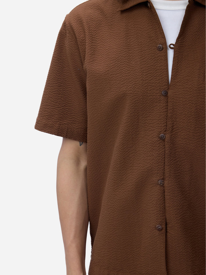 3sixteen Short Sleeve Loop Shirt - Cinnamon Seersucker