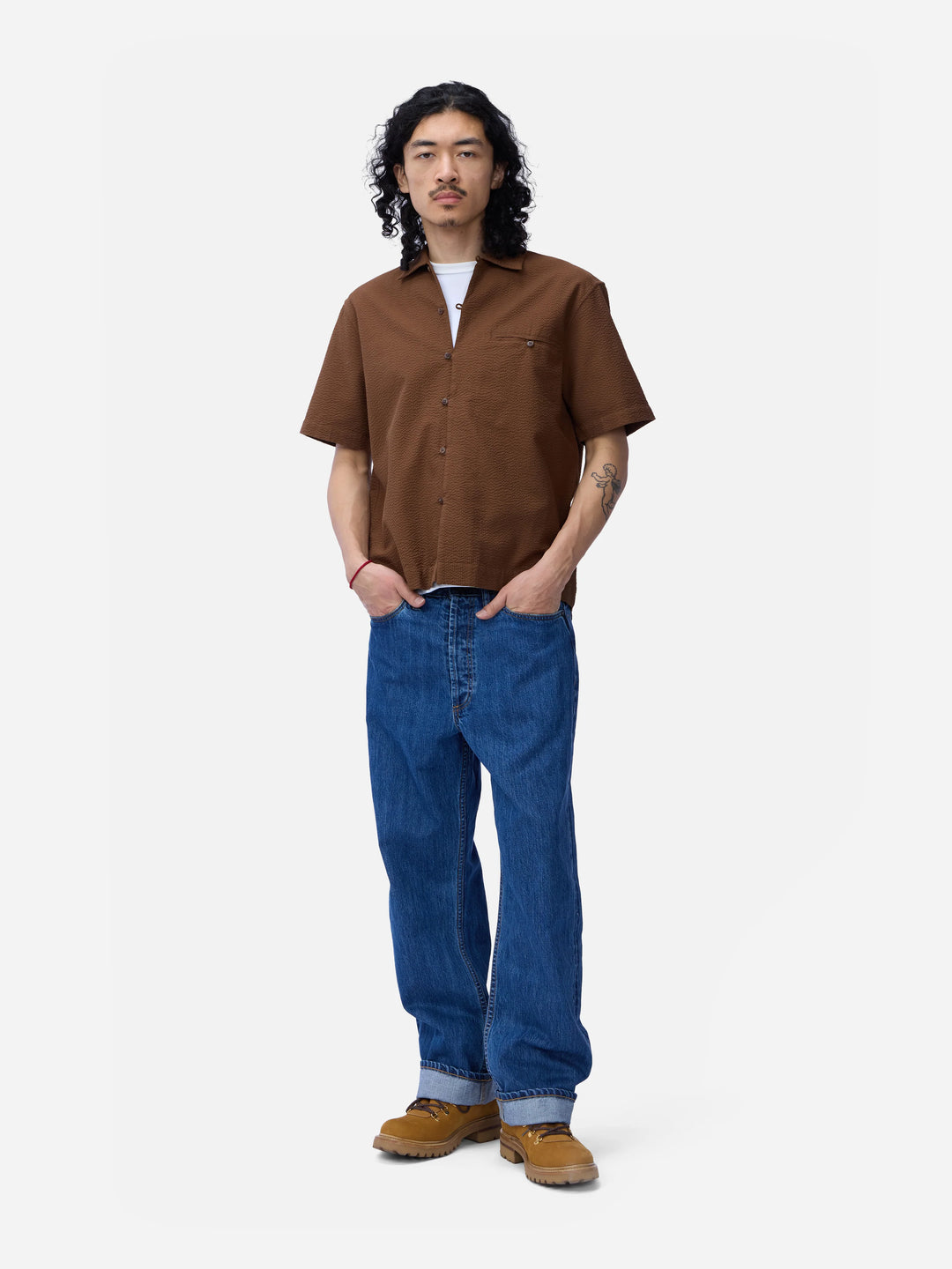 3sixteen Short Sleeve Loop Shirt - Cinnamon Seersucker