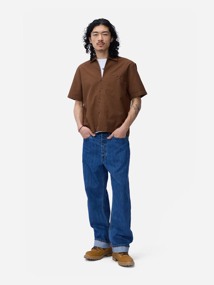 3sixteen Short Sleeve Loop Shirt - Cinnamon Seersucker