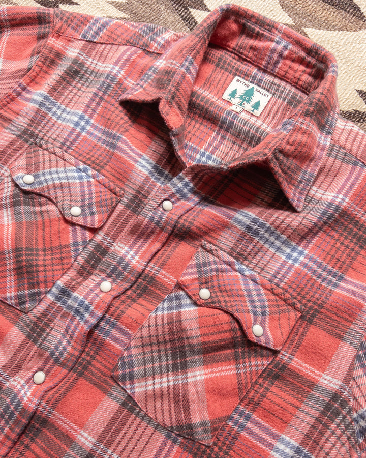 Wythe Washed Flannel Pearlsnap Shirt - Cactus Flower Plaid