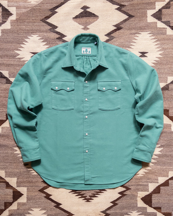 Wythe Moleskin Pearlsnap Shirt - Century Green