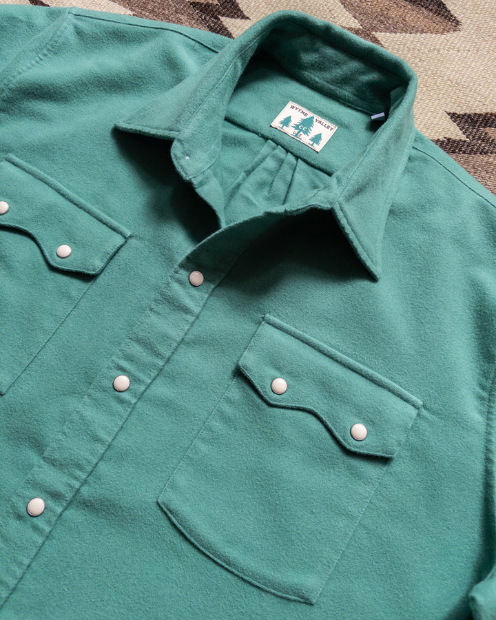 Wythe Moleskin Pearlsnap Shirt - Century Green