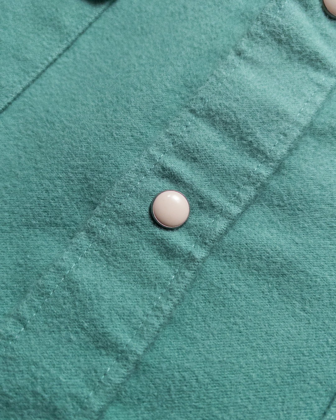 Wythe Moleskin Pearlsnap Shirt - Century Green