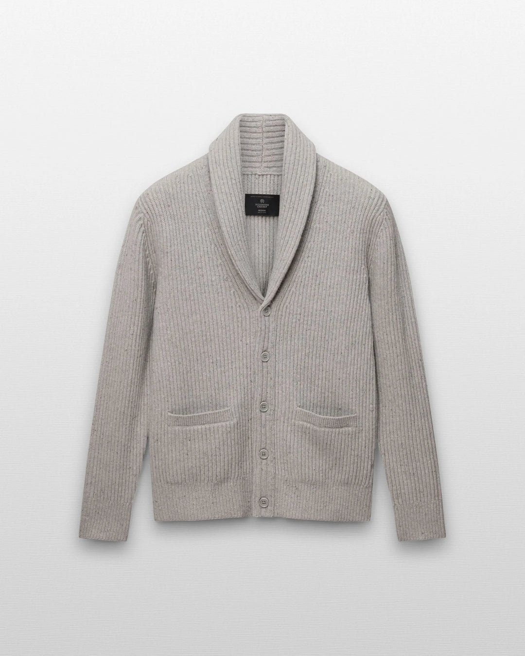 Reigning Champ Merino Kenny Shawl Cardigan - Nep Heather Grey
