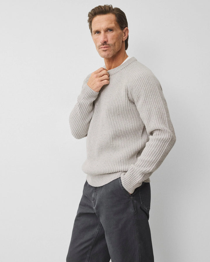 Reigning Champ Merino Kenny Crewneck - Nep Heather Grey