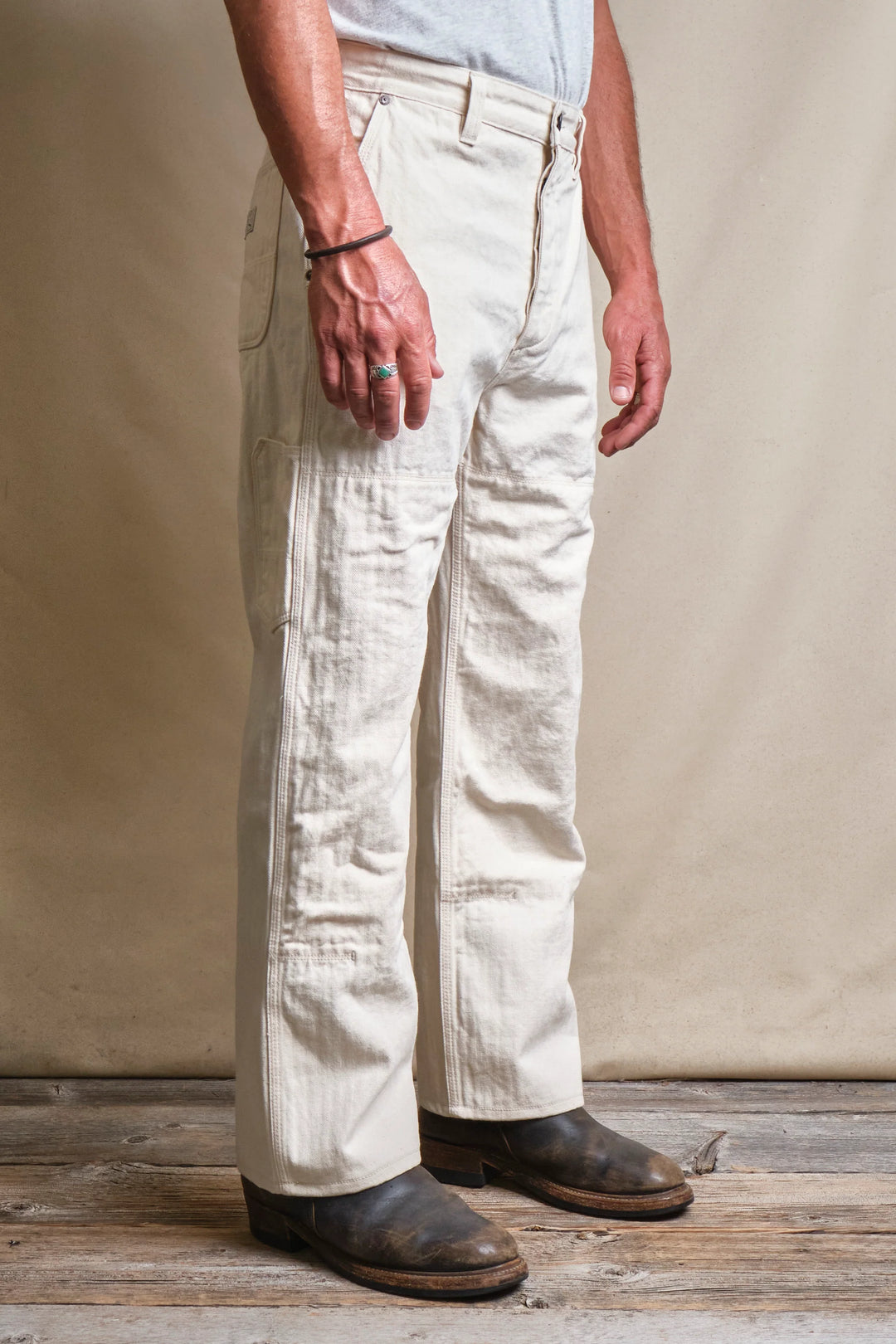 Freenote Cloth Ortega Pant - 13 Ounce Natural Herringbone