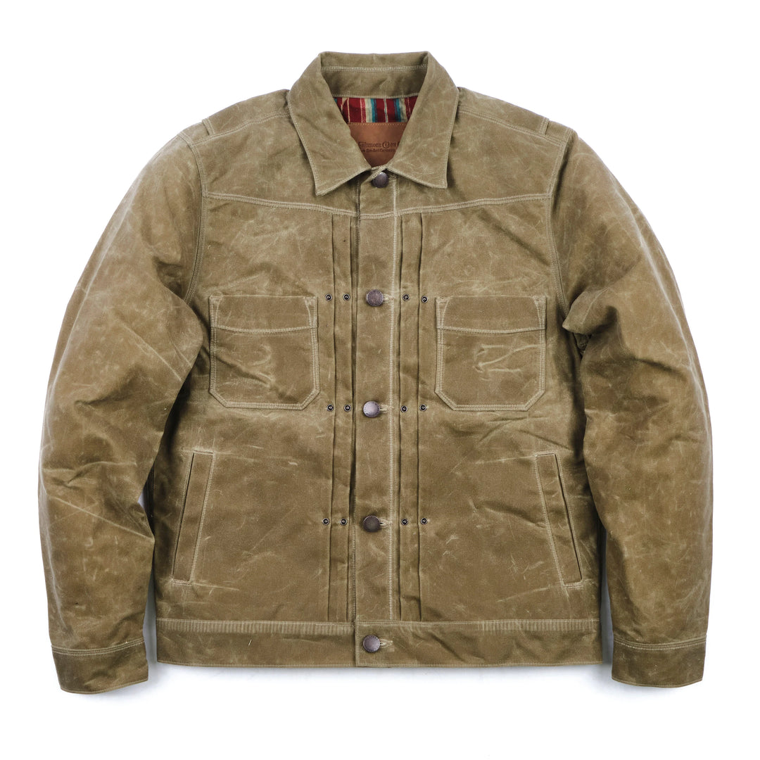 Freenote Cloth Riders Jacket Waxed Canvas - Tobacco Dark Red Interior