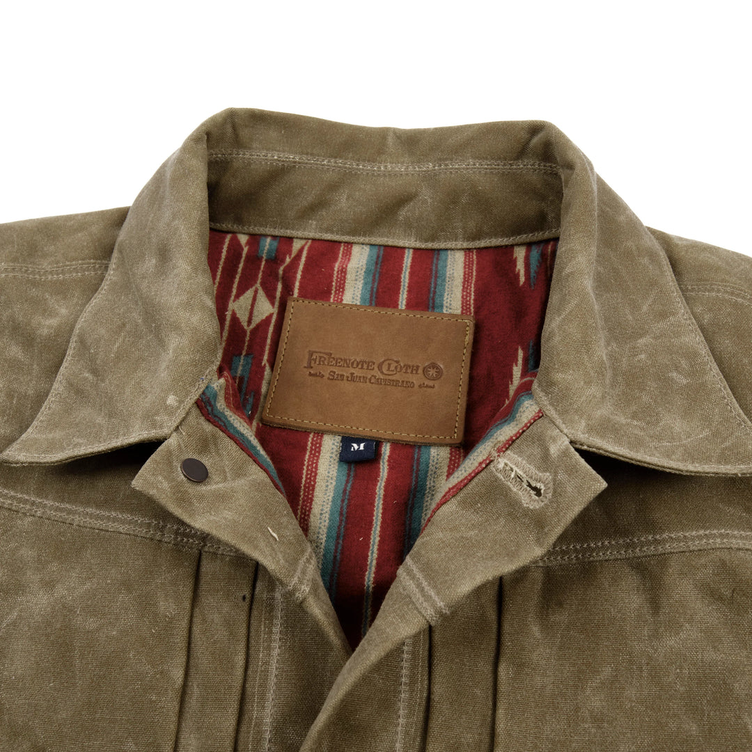 Freenote Cloth Riders Jacket Waxed Canvas - Tobacco Dark Red Interior