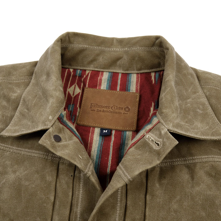 Freenote Cloth Riders Jacket Waxed Canvas - Tobacco Dark Red Interior