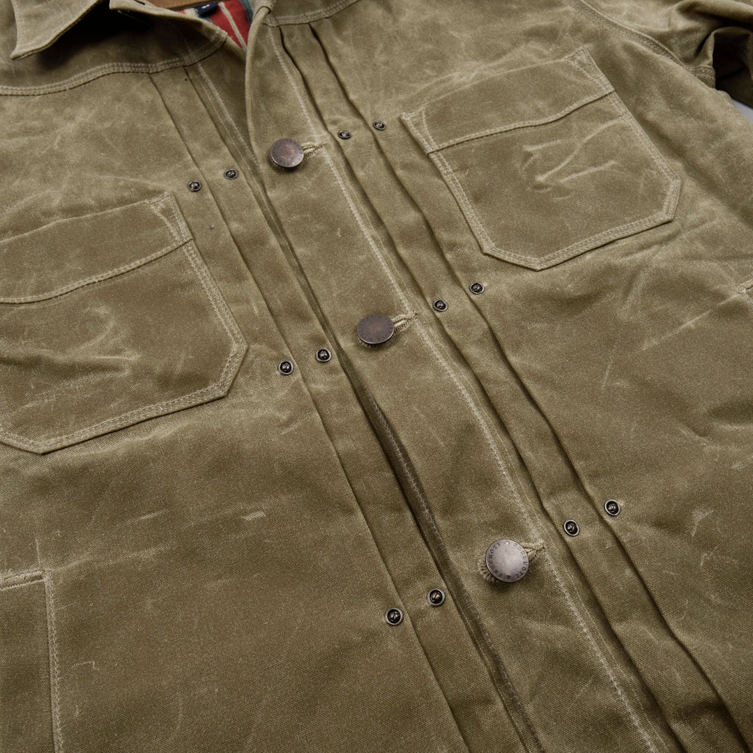 Freenote Cloth Riders Jacket Waxed Canvas - Tobacco Dark Red Interior
