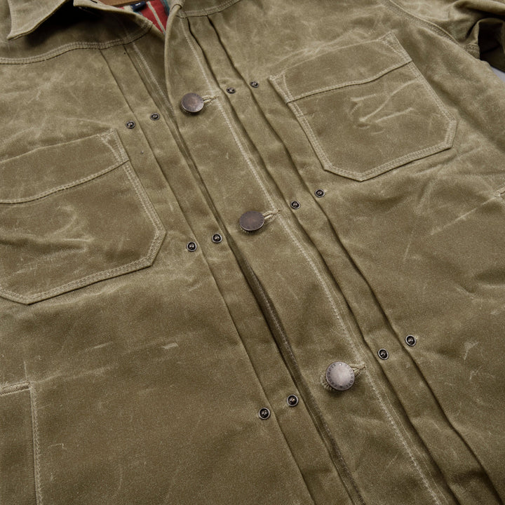 Freenote Cloth Riders Jacket Waxed Canvas - Tobacco Dark Red Interior