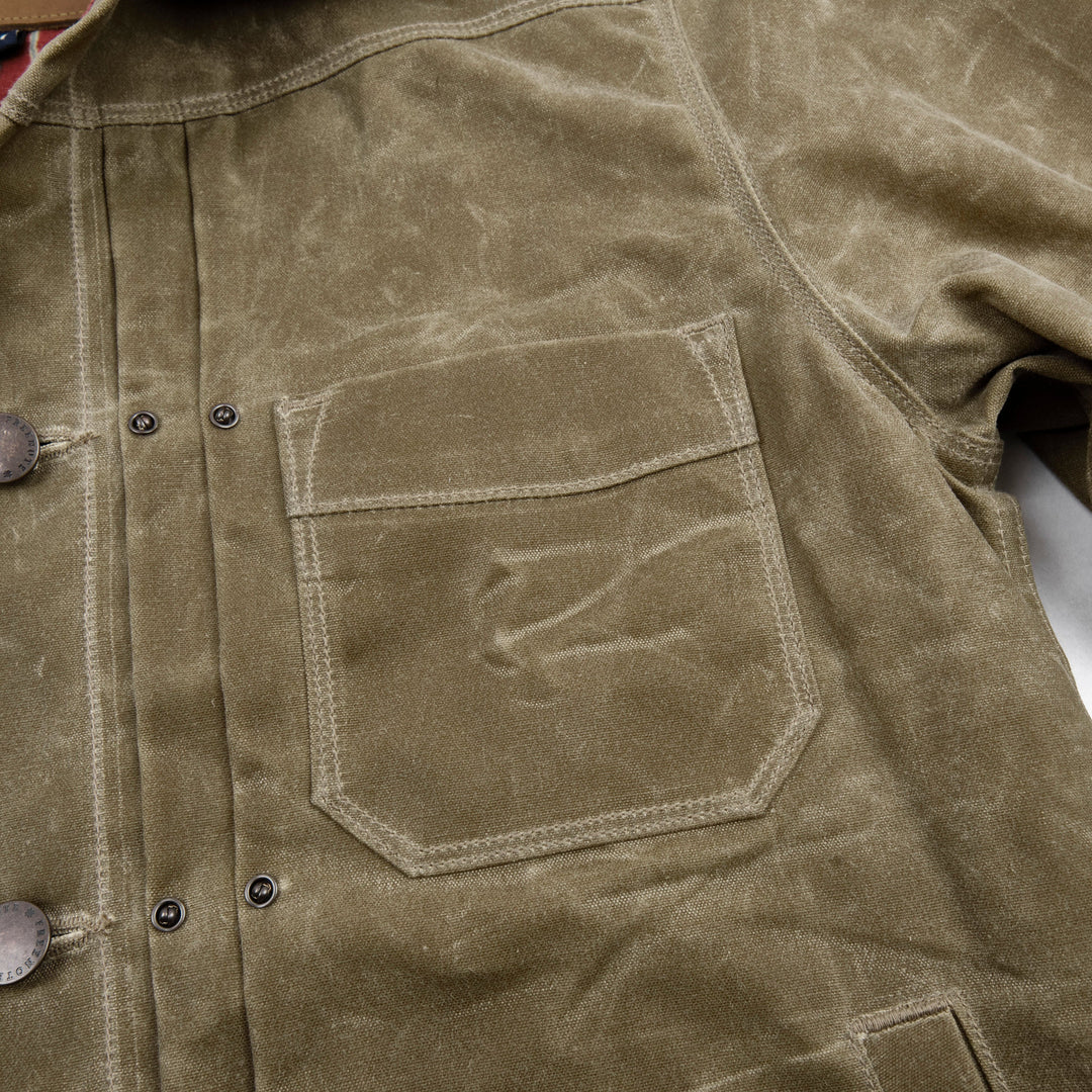 Freenote Cloth Riders Jacket Waxed Canvas - Tobacco Dark Red Interior