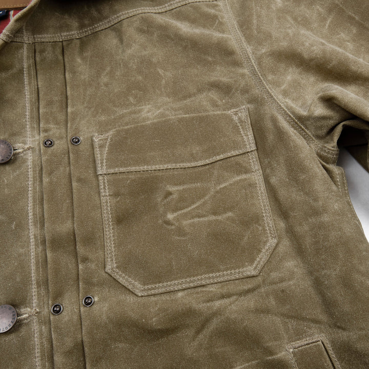 Freenote Cloth Riders Jacket Waxed Canvas - Tobacco Dark Red Interior