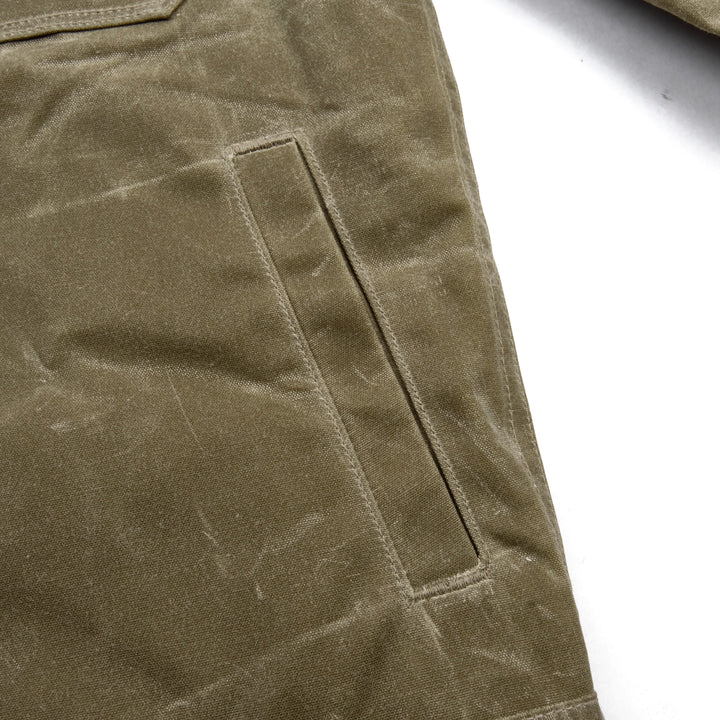 Freenote Cloth Riders Jacket Waxed Canvas - Tobacco Dark Red Interior