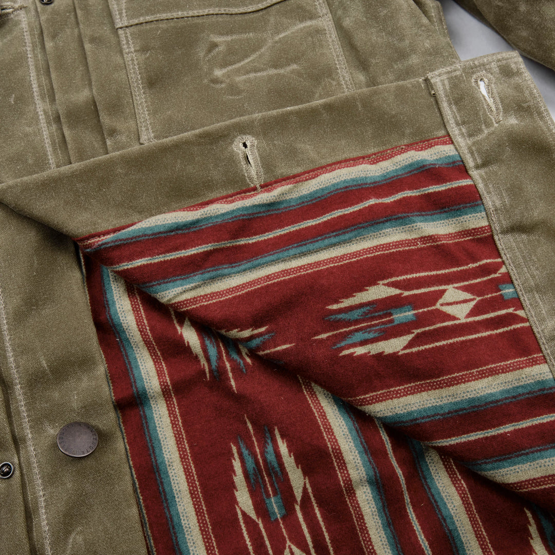 Freenote Cloth Riders Jacket Waxed Canvas - Tobacco Dark Red Interior